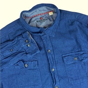 Woolrich Flannel Shirt Men’s XXL long sleeve Dark‎ Blue 100% Cotton 2 Pockets